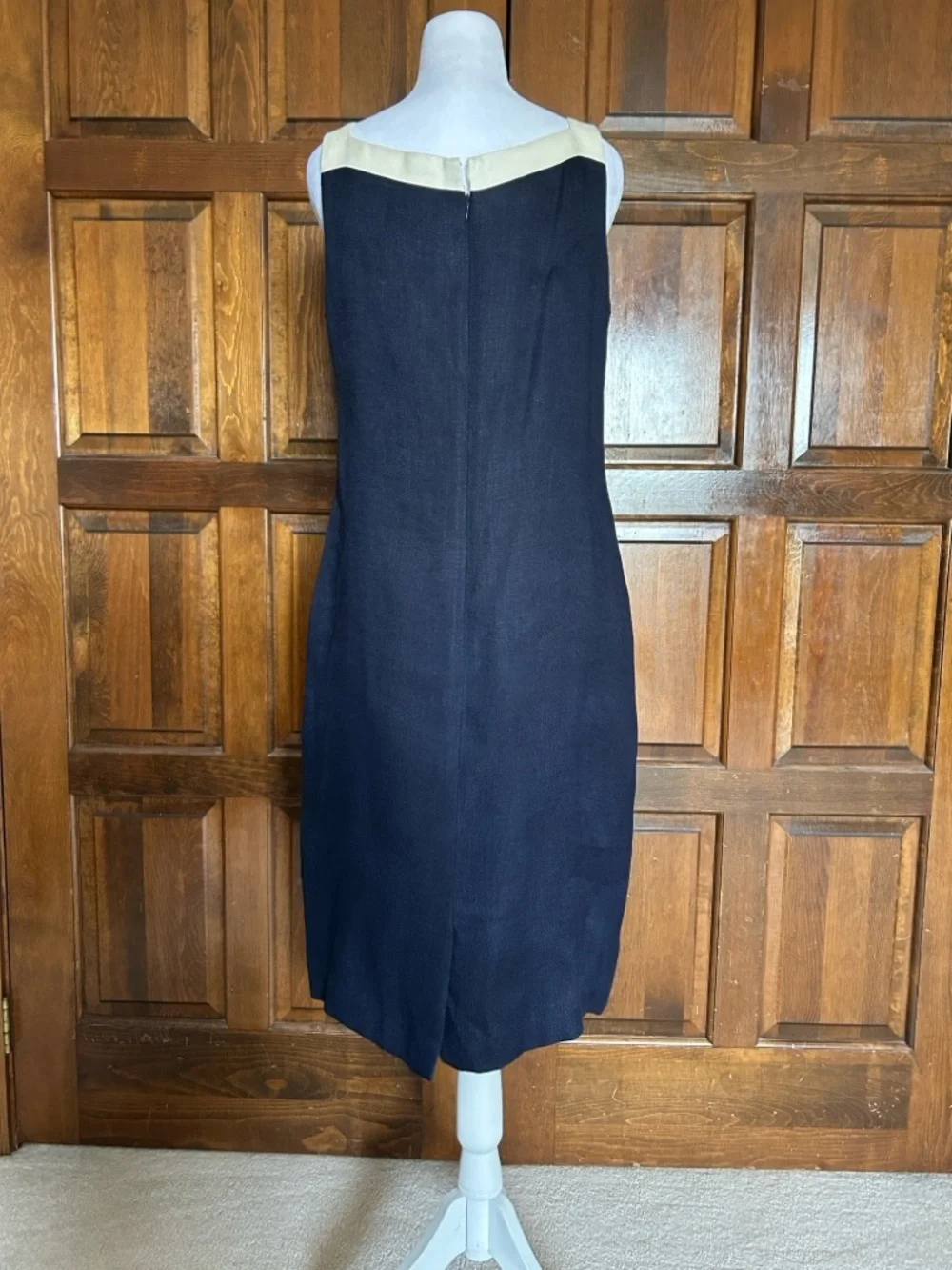 90s sheath dress VTG Talbots Rayon 10 Made in USA Navy Cream Colorblock Classic GUIZIO Siena Maxi Dress burgundy Prom Dress Silk Laundry 90s Slip Color:White